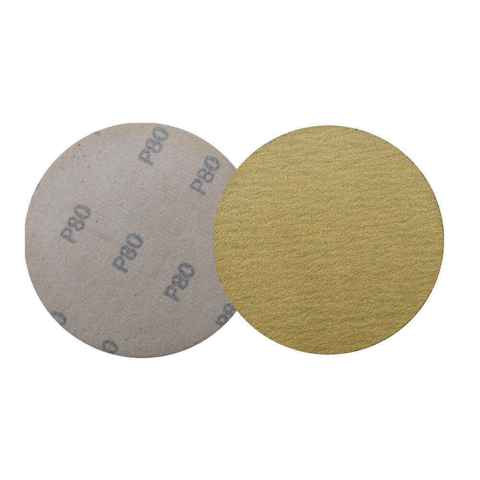 DURAFORCE 100 Pack 80 Grit 5 Inch Hook Pads Sanding Disc Flocking NO-Hole Sand Paper