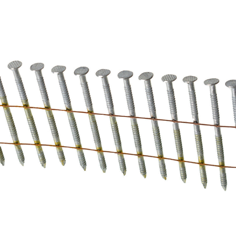 DURAFORCE 3600 Pack 2" x 0.092" Siding Nails 15 Degree Collated Wire Coil Full Round Head