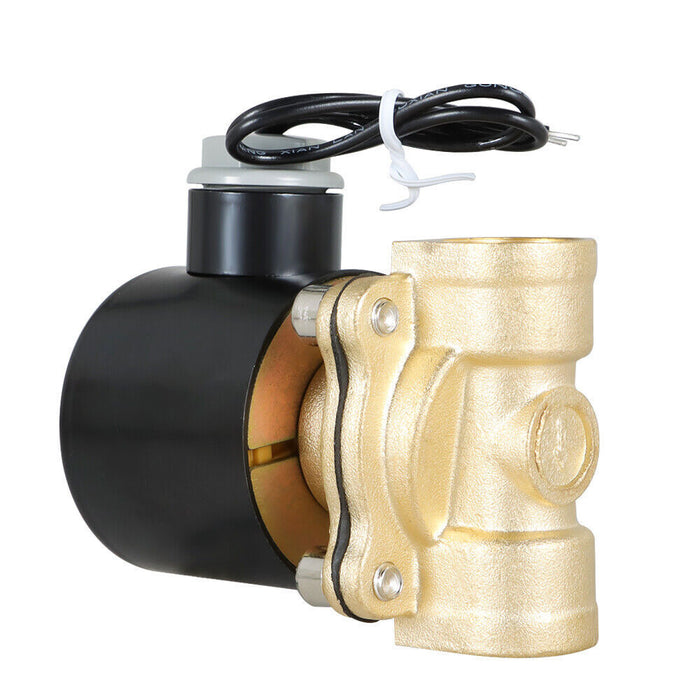 DURAFORCE 1/2 In NPT 12V DC Brass Electric Solenoid Valve Water Air Gas Viton NC