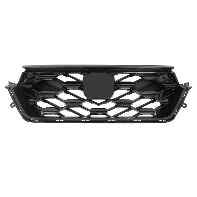 DURAFORCE Front Upper Grille For 23-2024 Honda CRV CR-V Sport Hybrid Glossy Black