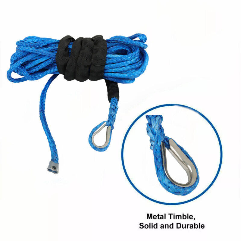 DURAFORCE 5/16"x50' 12000LBS Synthetic Winch Rope Line Recovery Cable For UTV ATV w/Sheath