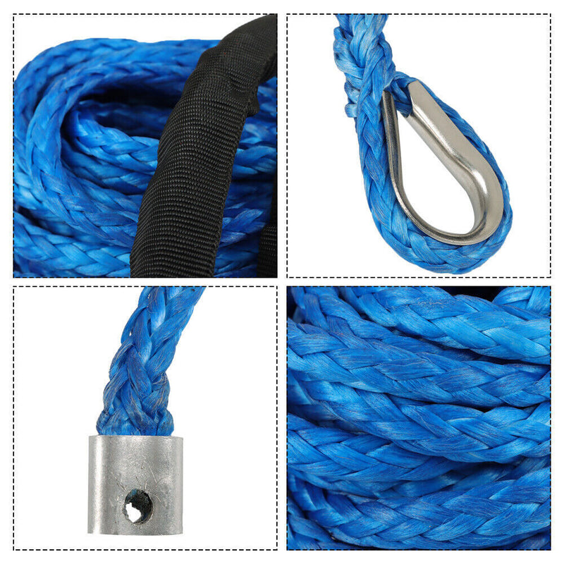DURAFORCE 5/16"x50' 12000LBS Synthetic Winch Rope Line Recovery Cable For UTV ATV w/Sheath