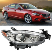 DURAFORCE Right Headlight For 2014-2017 Mazda 6 Halogen Headlamp Black Housing