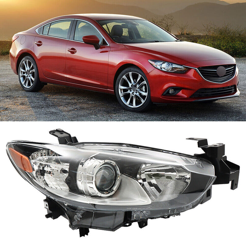 DURAFORCE Right Headlight For 2014-2017 Mazda 6 Halogen Headlamp Black Housing