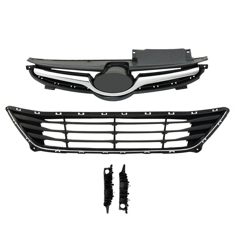 DURAFORCE Upper Lower Grille W/Bumper Brackets Set For Hyundai Elantra 2014-2016