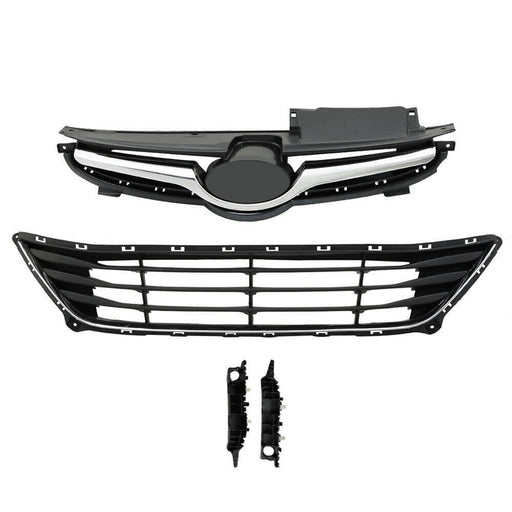 DURAFORCE Upper Lower Grille W/Bumper Brackets Set For Hyundai Elantra 2014-2016