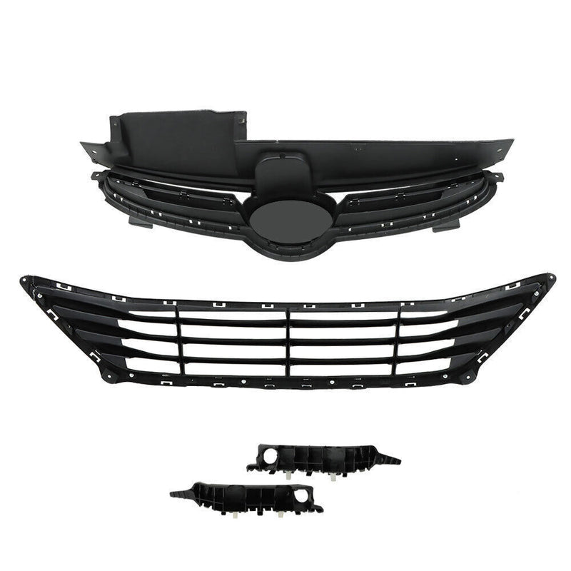 DURAFORCE Upper Lower Grille W/Bumper Brackets Set For Hyundai Elantra 2014-2016
