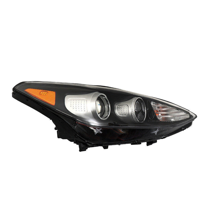 DURAFORCE Right Headlight For 2017-2019 Kia Sportage Halogen w/LED DRL Black RH