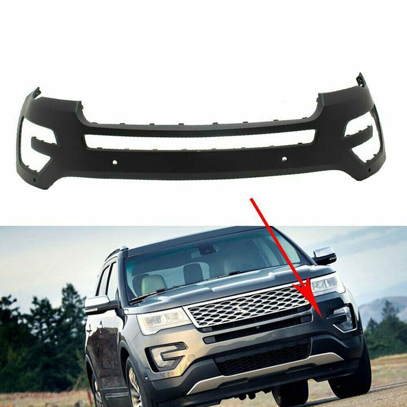 DURAFORCE Front Bumper Cover For 2016-2017 Ford Explorer With Tow Hook Hole