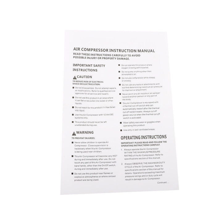 DURAFORCE 12V Heavy Duty Dual Cylinder Portable Inflator For Truck Tires RV