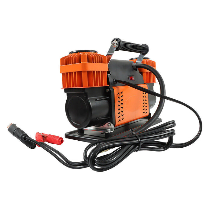 DURAFORCE 12V Heavy Duty Dual Cylinder Portable Inflator For Truck Tires RV