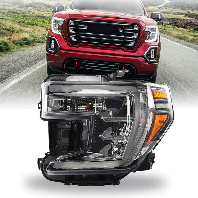 DURAFORCE Left Side Headlights For 2019-21 GMC Sierra 1500 Halogen W/o LED Signal