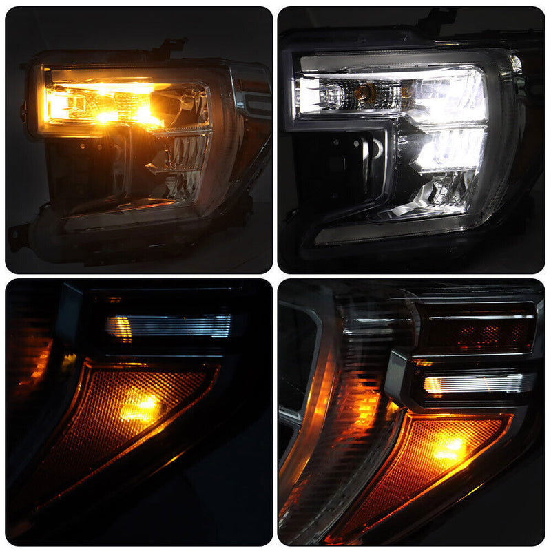 DURAFORCE Left Side Headlights For 2019-21 GMC Sierra 1500 Halogen W/o LED Signal