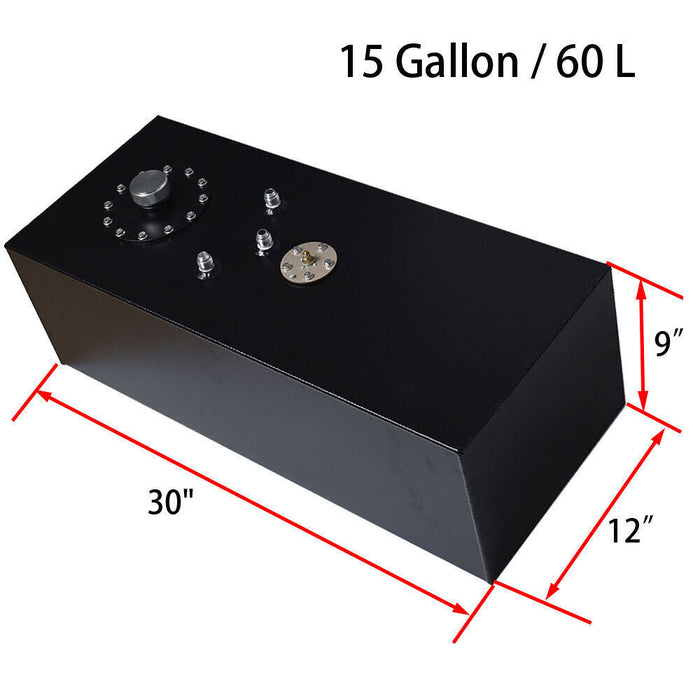 DURAFORCE 15 Gallon 60L Slim Race Drift Fuel Cell Gas Tank+level Sender Aluminum