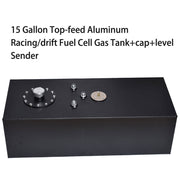 DURAFORCE 15 Gallon 60L Slim Race Drift Fuel Cell Gas Tank+level Sender Aluminum