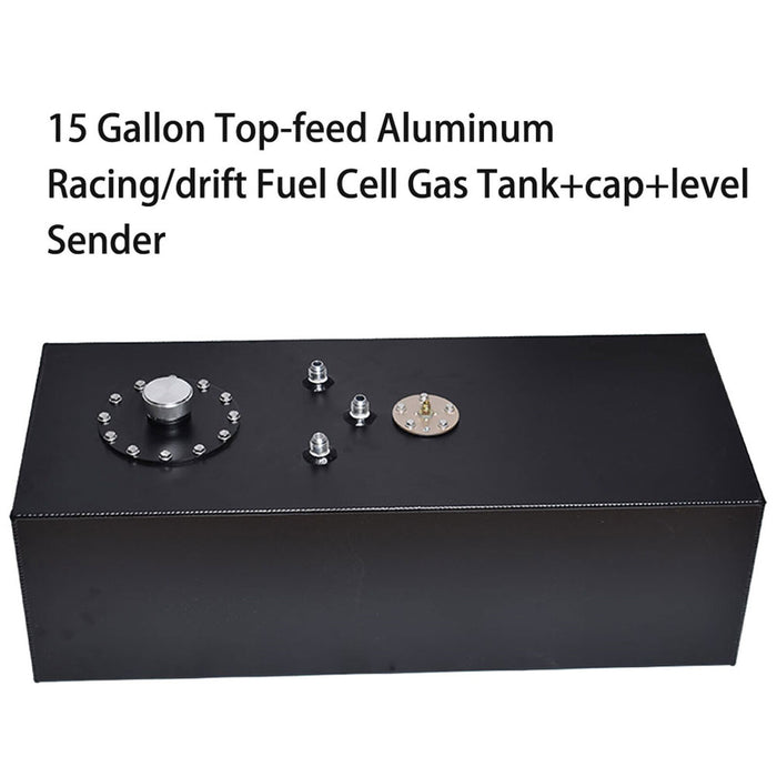 DURAFORCE 15 Gallon 60L Slim Race Drift Fuel Cell Gas Tank+level Sender Aluminum