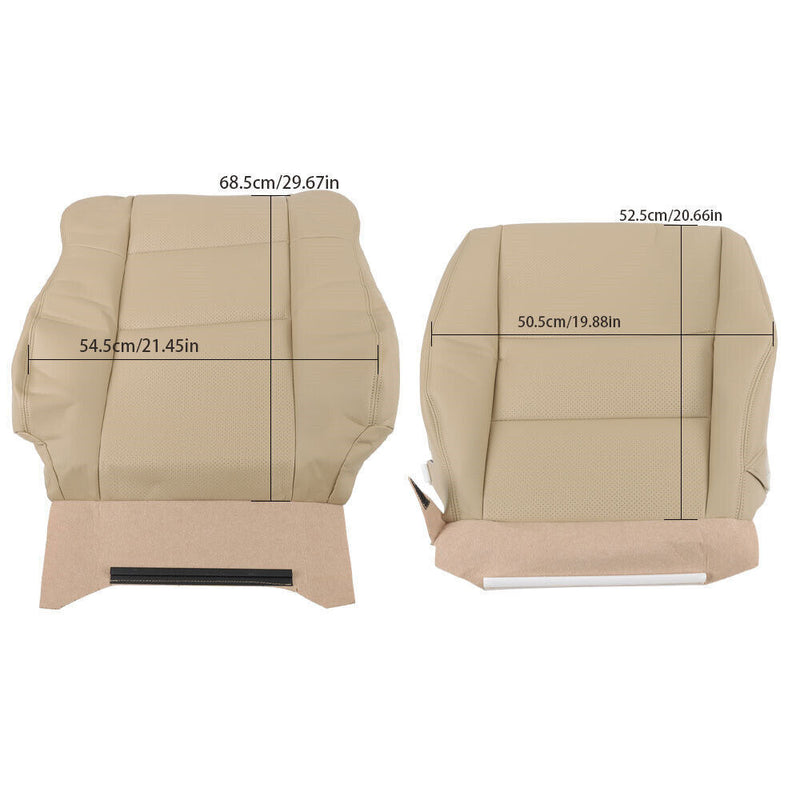 DURAFORCE Front Driver Passenger Seat Cover For Acura RDX 2007-2012 Leather Tan