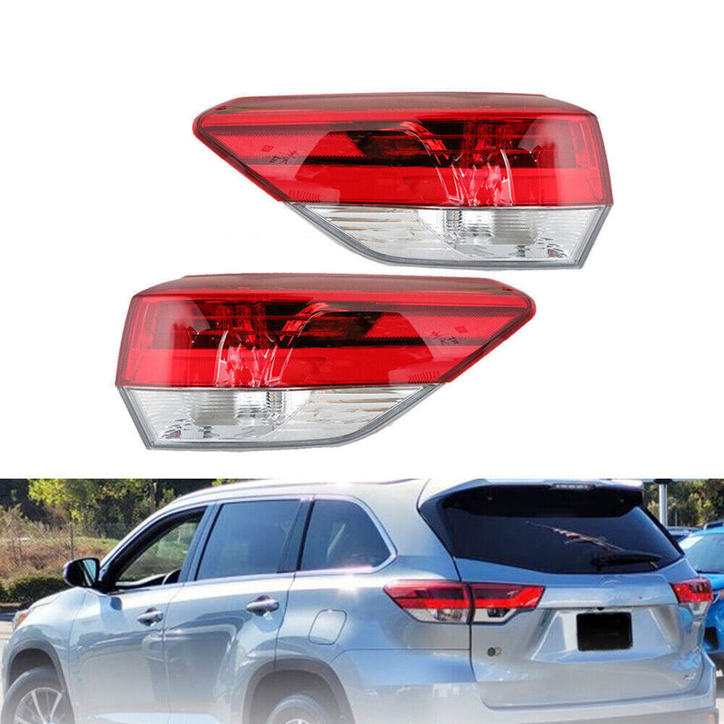 DURAFORCE Rear Left+Right Side Tail Light For 2017-19 Toyota Highlander LED Clear