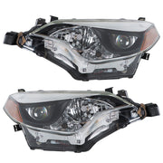 DURAFORCE Left&Right Side Headlight Halogen Headlamps For 2014-2016 Toyota Corolla
