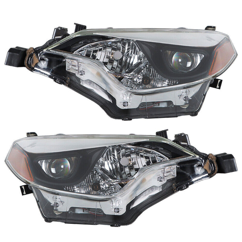 DURAFORCE Left&Right Side Headlight Halogen Headlamps For 2014-2016 Toyota Corolla