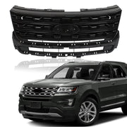 DURAFORCE Front Bumper Grille For 2016-2017 Ford Explorer Glossy Black FO1200578