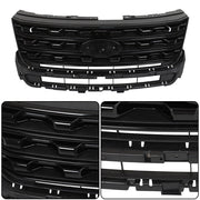 DURAFORCE Front Bumper Grille For 2016-2017 Ford Explorer Glossy Black FO1200578