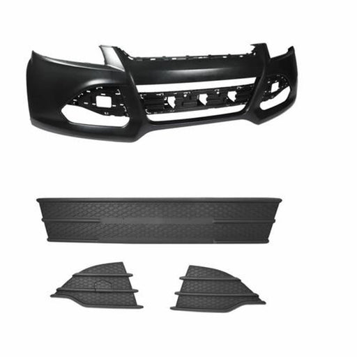 DURAFORCE Front Bumper & Lower Grille & Fog Lamp Cover For 2013-16 Ford Escape