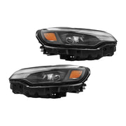 DURAFORCE Right+Left Headlight For 2019-2022 Jeep Cherokee Black LED W/ Ballast