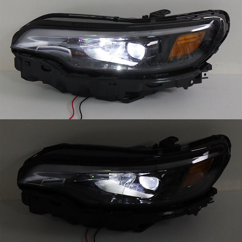 DURAFORCE Right+Left Headlight For 2019-2022 Jeep Cherokee Black LED W/ Ballast