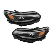 DURAFORCE Right+Left Headlight For 2019-2022 Jeep Cherokee Black LED W/ Ballast
