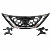 DURAFORCE Front Upper Chrome Grill For 2016-2018 Nissan Sentra ABS Honeycomb Mesh