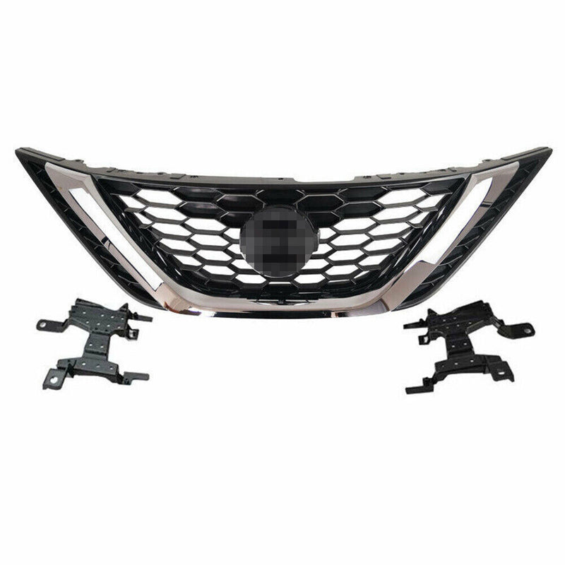 DURAFORCE Front Upper Chrome Grill For 2016-2018 Nissan Sentra ABS Honeycomb Mesh