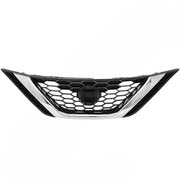 DURAFORCE Front Upper Chrome Grill For 2016-2018 Nissan Sentra ABS Honeycomb Mesh