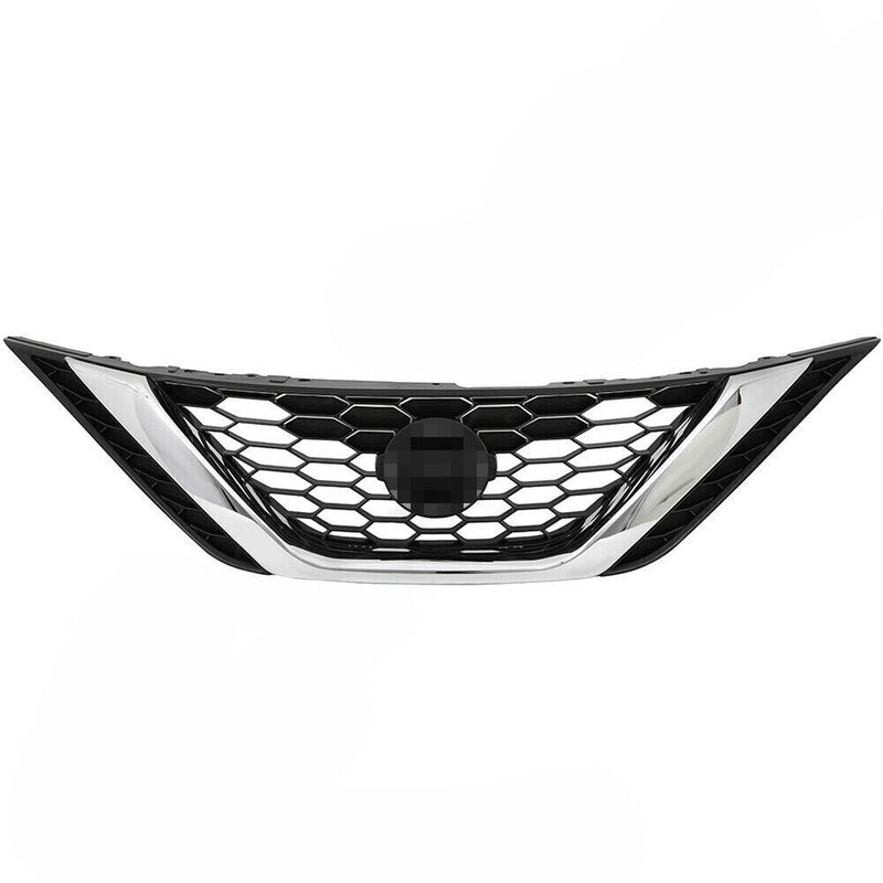 DURAFORCE Front Upper Chrome Grill For 2016-2018 Nissan Sentra ABS Honeycomb Mesh