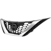 DURAFORCE Front Upper Chrome Grill For 2016-2018 Nissan Sentra ABS Honeycomb Mesh