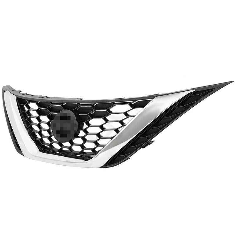 DURAFORCE Front Upper Chrome Grill For 2016-2018 Nissan Sentra ABS Honeycomb Mesh