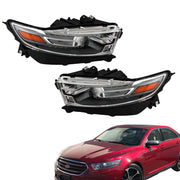 DURAFORCE Left+Right Headlights For 2013 2014-2016 Ford Taurus Halogen W/Gray Trim