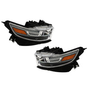 DURAFORCE Left+Right Headlights For 2013 2014-2016 Ford Taurus Halogen W/Gray Trim