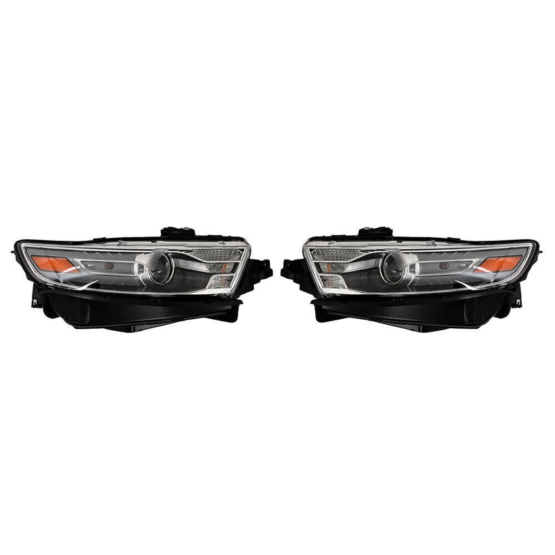 DURAFORCE Left+Right Headlights For 2013 2014-2016 Ford Taurus Halogen W/Gray Trim