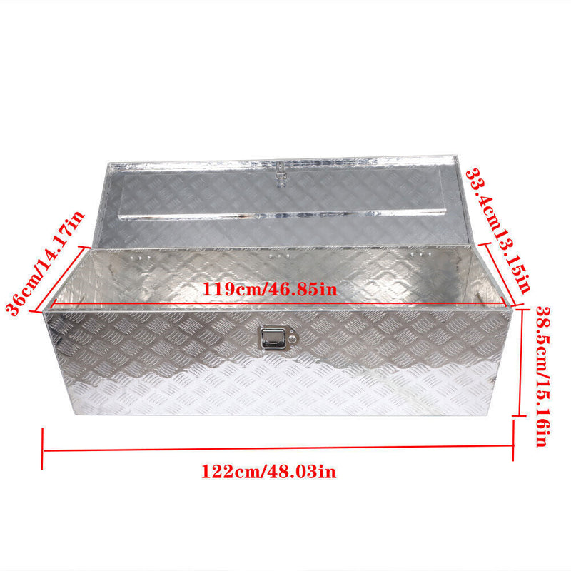 DURAFORCE Aluminum Heavy Duty Truck Bed Storage Tool Box w/Lock 49 x 15 x 15