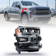 DURAFORCE Passenger Right Side Headlight For 2019-2020 Silverado LED Black Housing