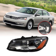 DURAFORCE Left Headlight For 2012-2015 Volkswagen Passat Haloge Headlamp LH Drive