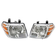 DURAFORCE Left+Right Headlight For 2009-2021 Nissan Frontier Truck Chrome Halogen