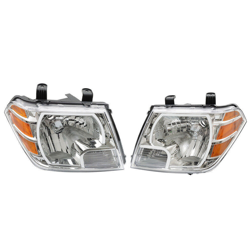 DURAFORCE Left+Right Headlight For 2009-2021 Nissan Frontier Truck Chrome Halogen