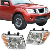 DURAFORCE Left+Right Headlight For 2009-2021 Nissan Frontier Truck Chrome Halogen