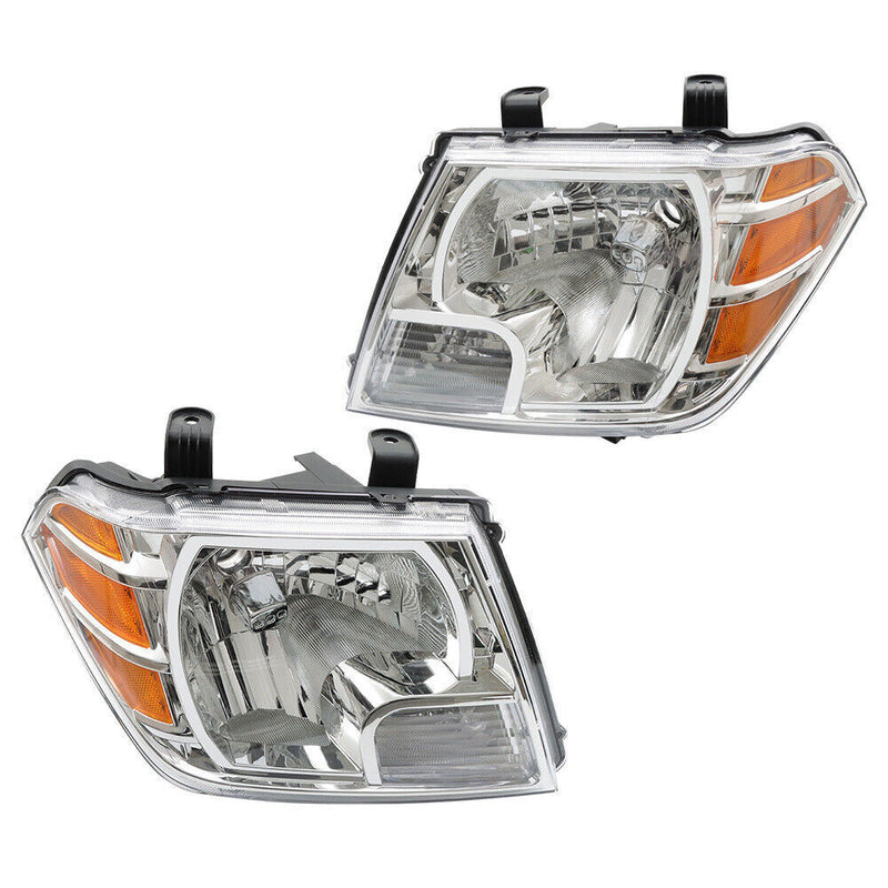 DURAFORCE Left+Right Headlight For 2009-2021 Nissan Frontier Truck Chrome Halogen