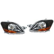 DURAFORCE Left+Right Headlight For 2007-12 Toyota Yaris Halogen Type Black Housing