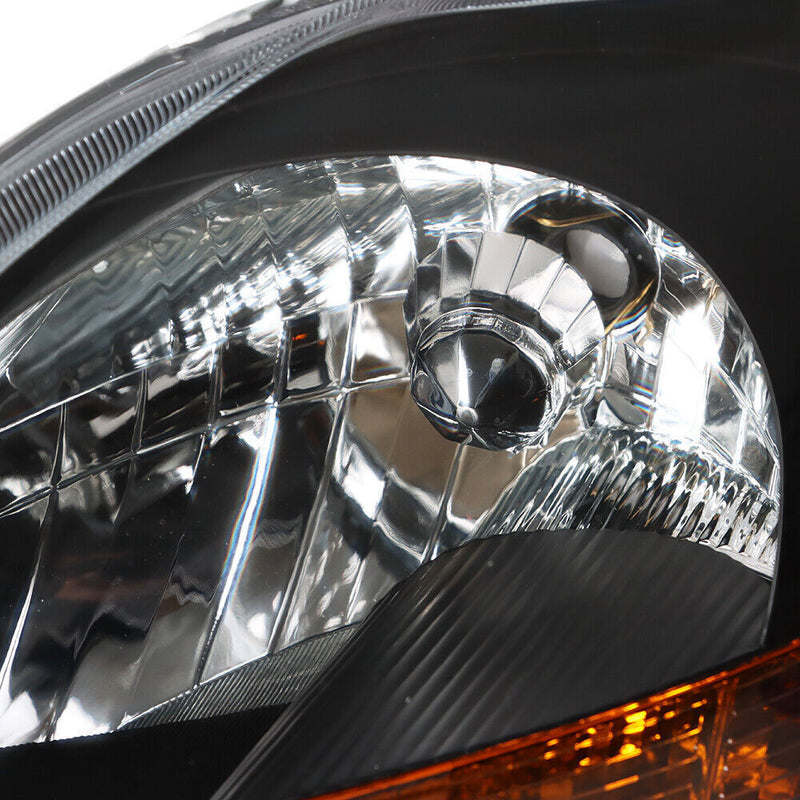 DURAFORCE Left+Right Headlight For 2007-12 Toyota Yaris Halogen Type Black Housing