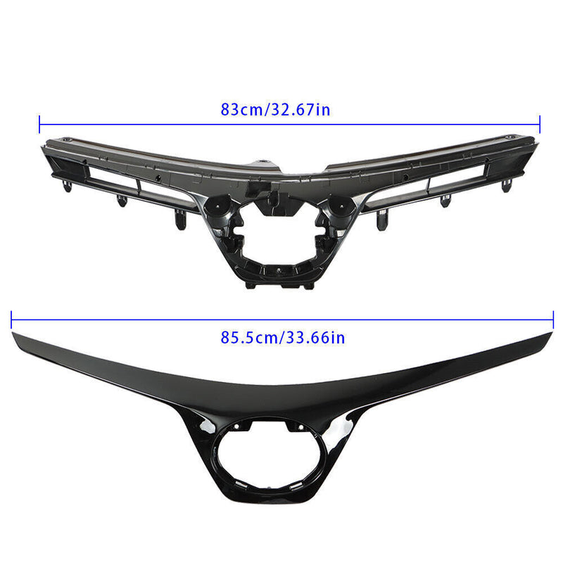 DURAFORCE Upper Grille For TOYOTA Corolla SE XSE 2017 2018 2019 Black 53105-02010