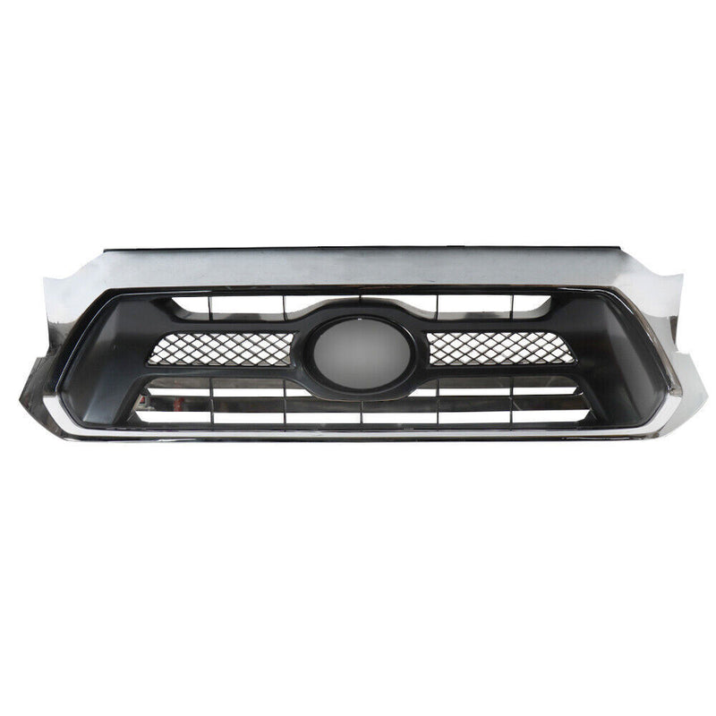 DURAFORCE Front Upper Grille For 2012-14 2015 Toyota Tacoma Chrome Black TO1200351